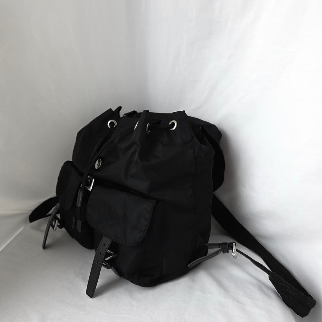 [정품 PRADA] 프라다 투포켓 나일론 빈티지백팩 라지 상품이미지5