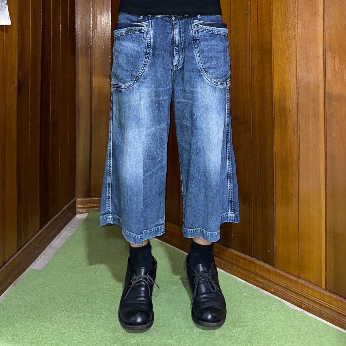 Deep blue half denim shorts  상품이미지1