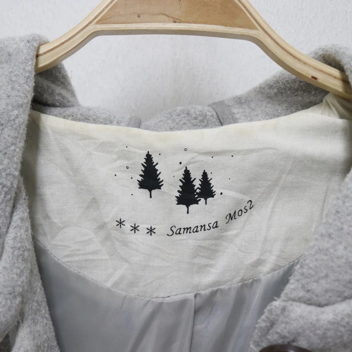 사만사모스2 그레이 후드 울 혼방 코트 60641 상품이미지7