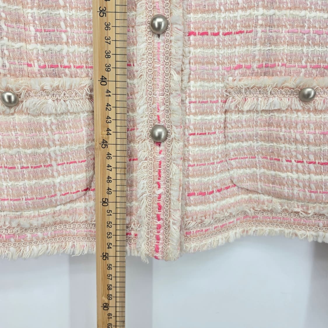 NAFNAF 파리 핑크 트위드 봄 코디 자켓 S 상품이미지4