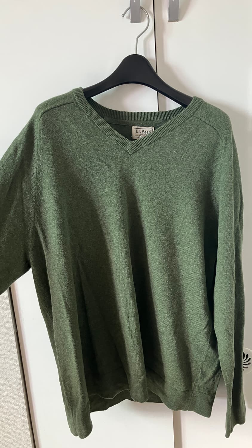 L.L.Bean 엘엘빈 브이넥 니트 그린 L 상품이미지3