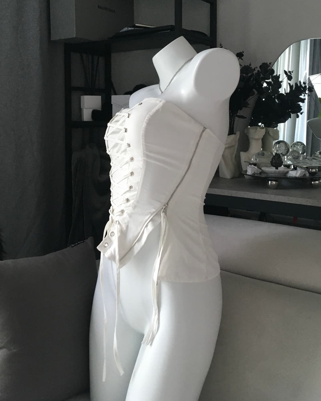 ༒ Side Zipper Detail Corset Top 상품이미지4
