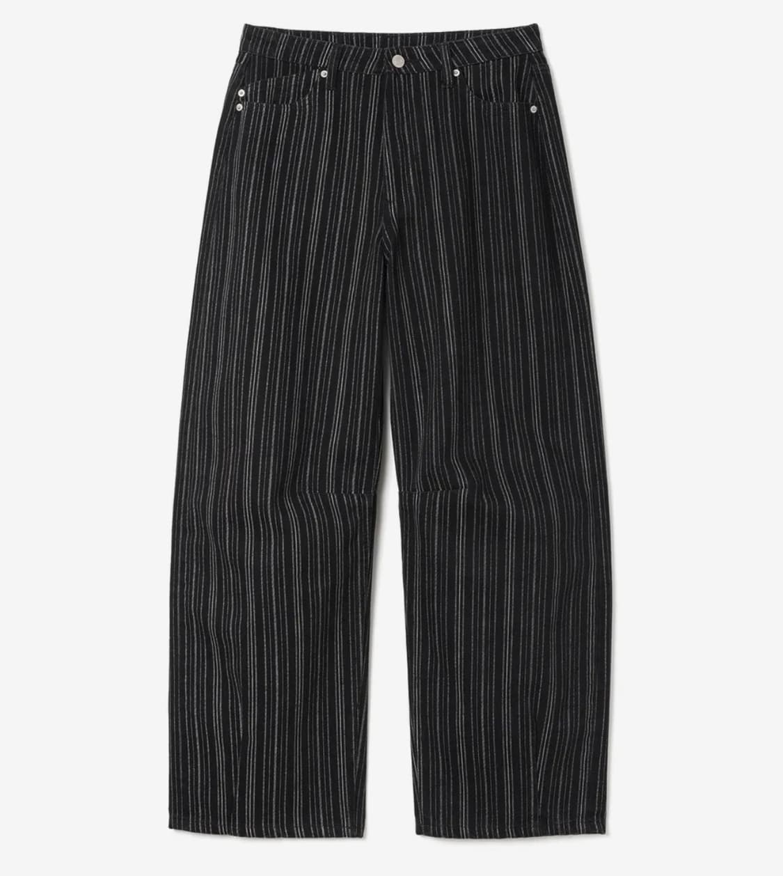 밀로우먼 스트라이프 벌룬 진(워시드 블랙) s 상품이미지1