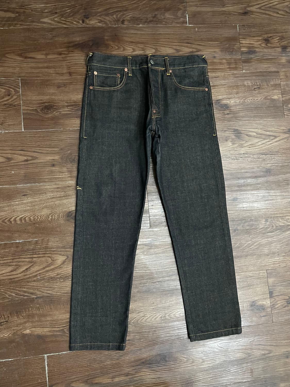 에비수 재팬 용자수 레드 드래곤 자수 데님 팬츠 상품이미지2