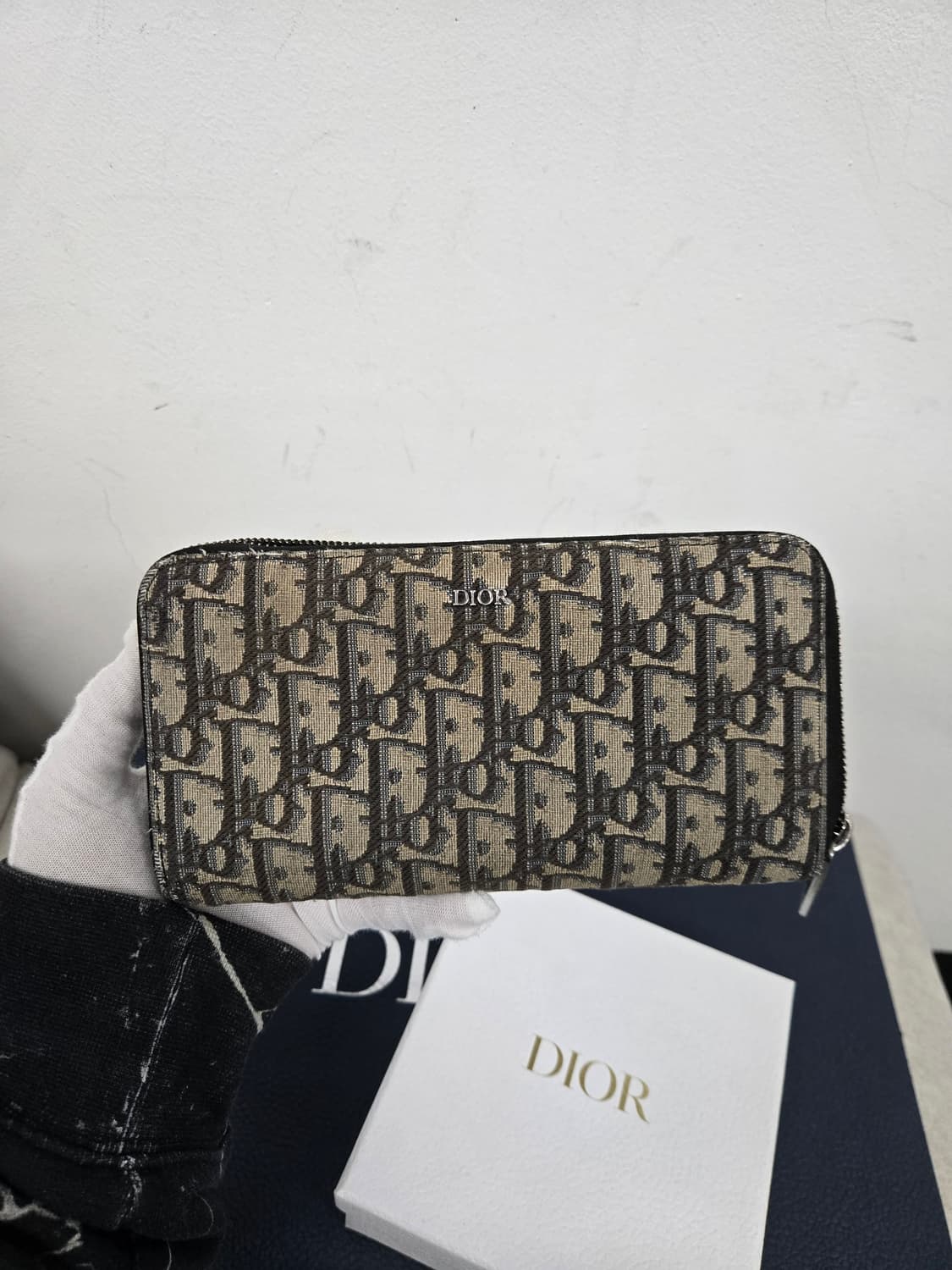 [보증서 정품] 디올 오블리크 지퍼돌이 장지갑 상품이미지4