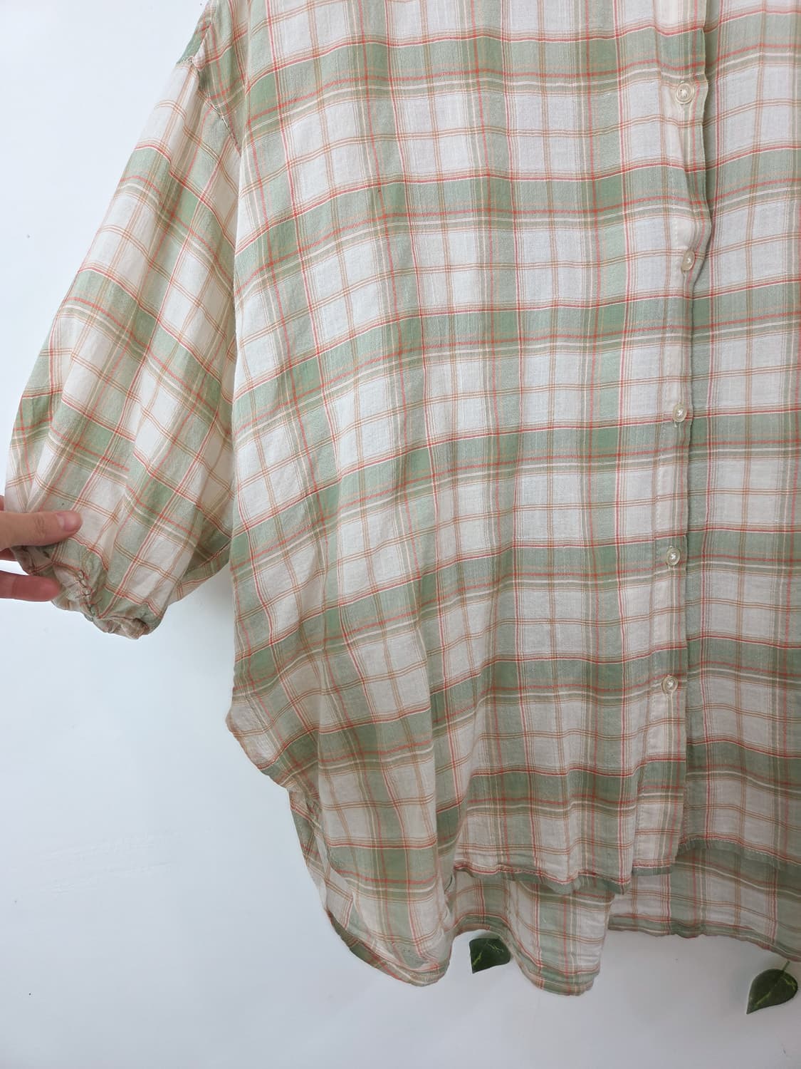 체크 반팔 셔츠 [빅사이즈] 상품이미지3