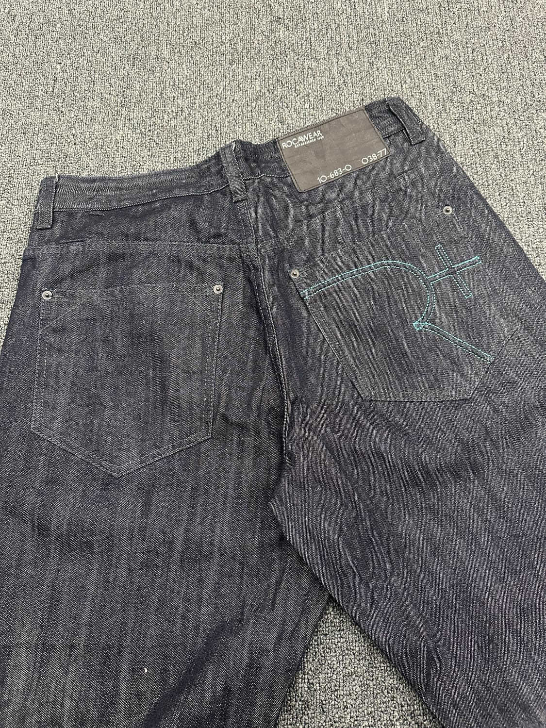34) ROCAWEAR 로카웨어 올드스쿨 힙합팬츠 흑청 데님팬츠 상품이미지4