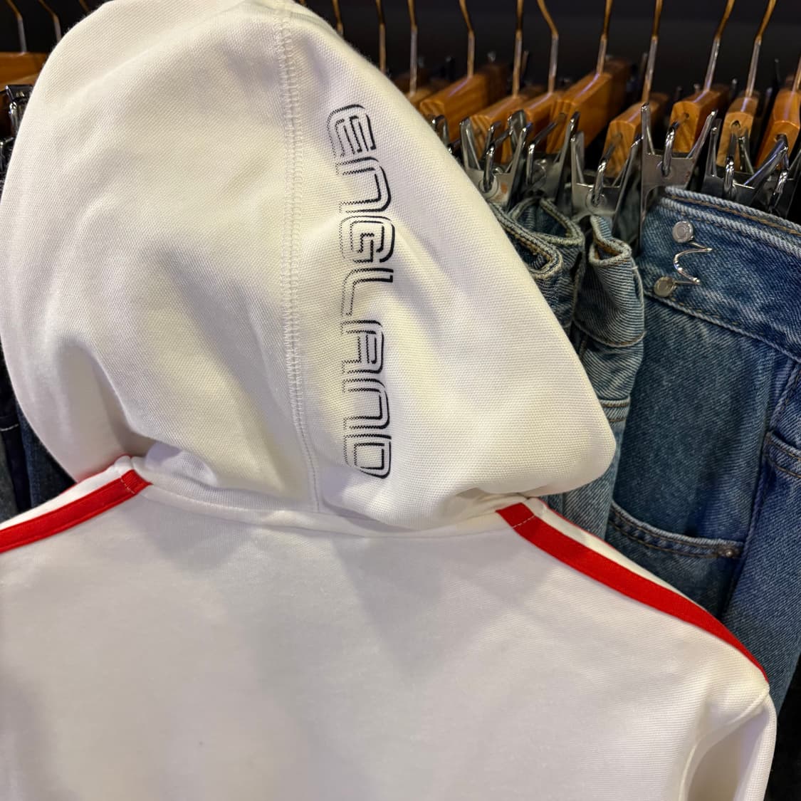 아디다스 잉글랜드 화이트 레드 후드 져지 상품이미지6