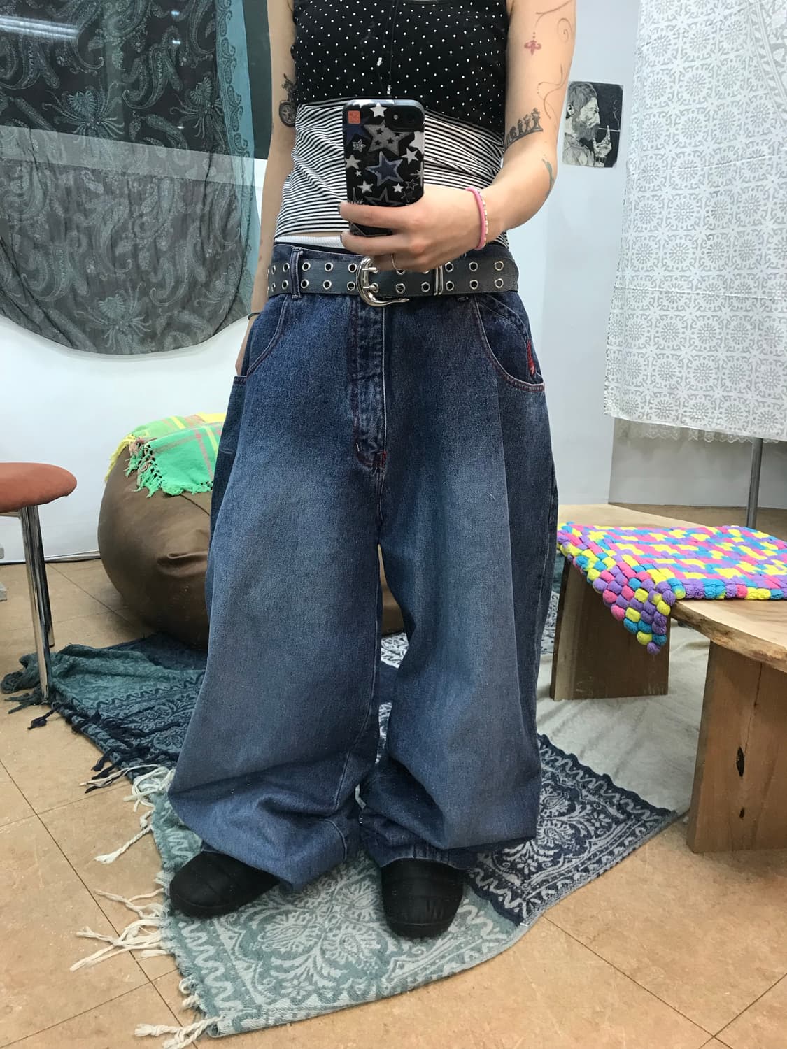 아비렉스 와이드 데님팬츠  상품이미지2