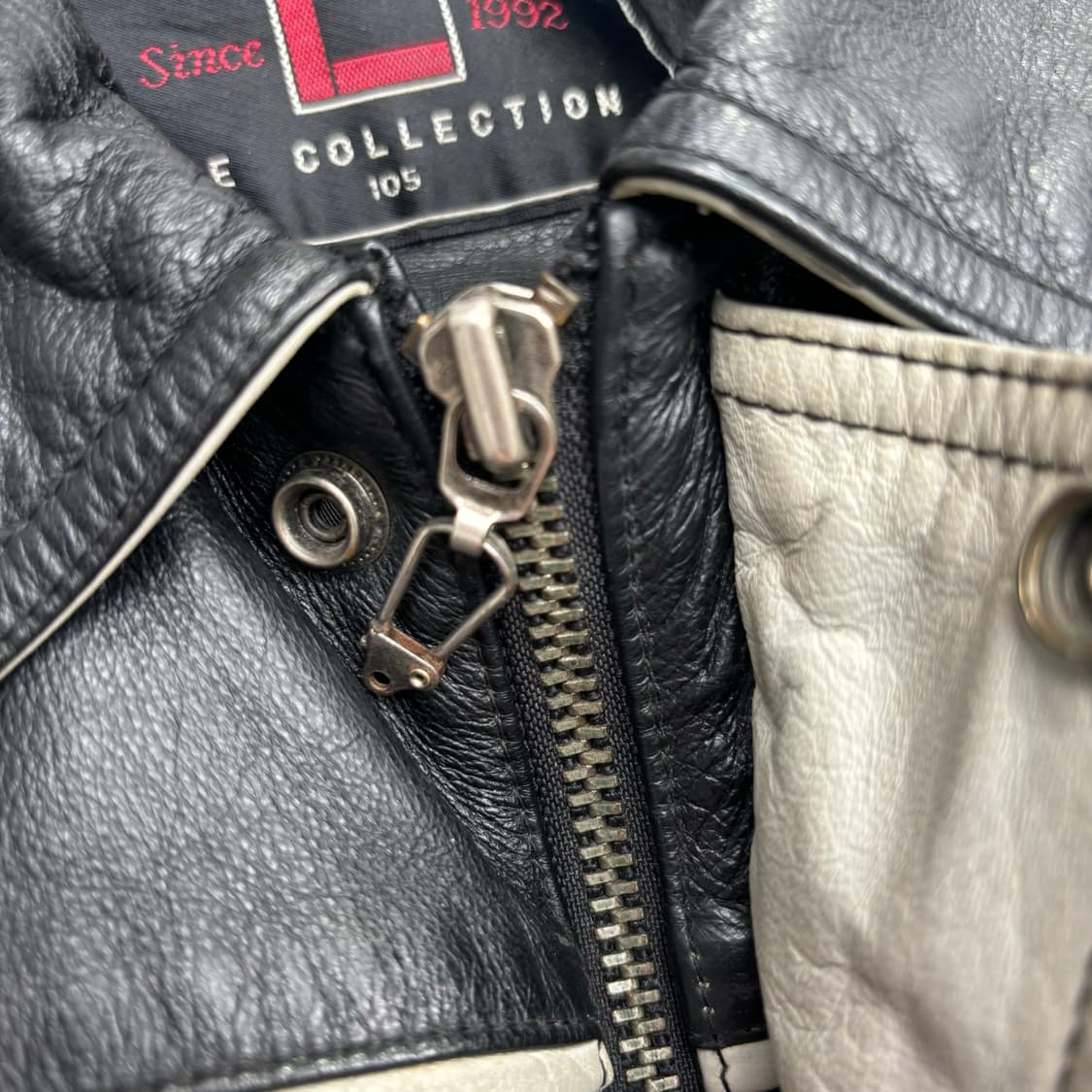 90s FUBU 올드스쿨 이글 패치 리얼 레더 자켓 XL  상품이미지8