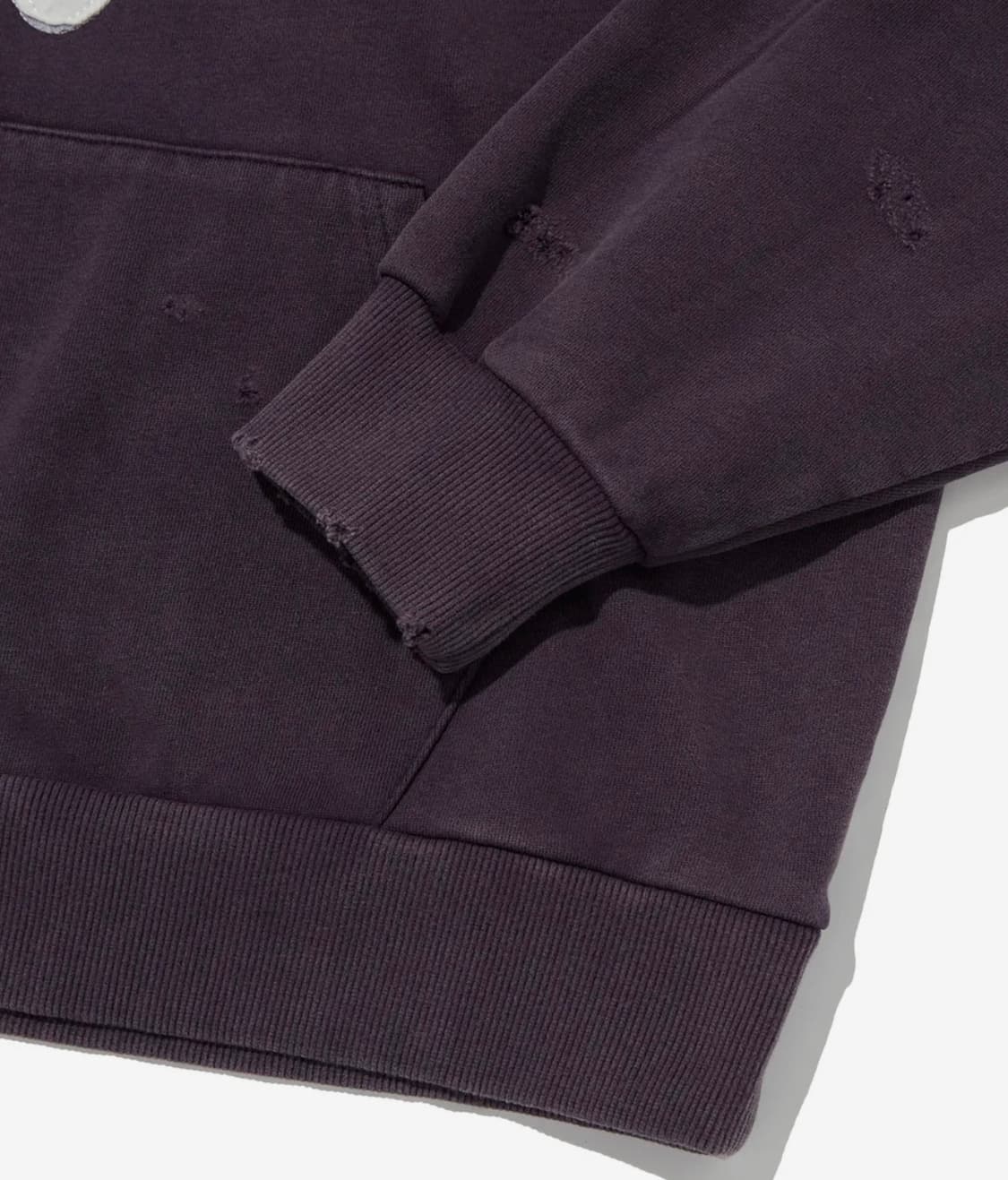 스웨이드 CROSS HOODIE [PURPLE] - 데미지 포인트 상품이미지4