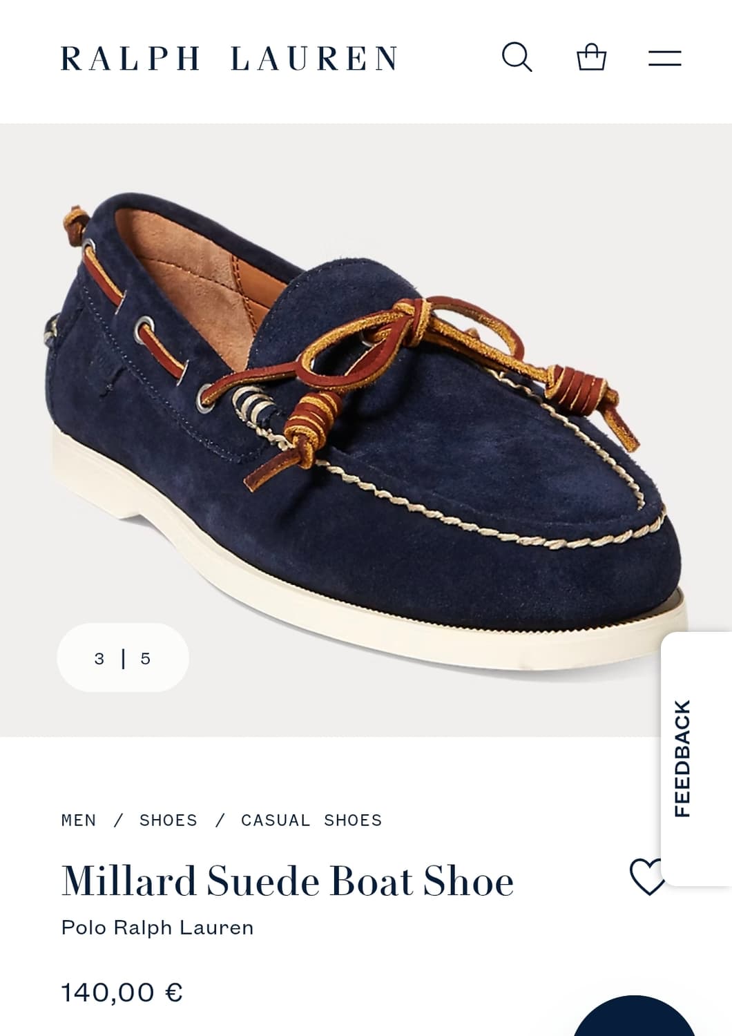 폴로 랄프로렌 네이비 스웨이드 보트 슈즈 상품이미지1