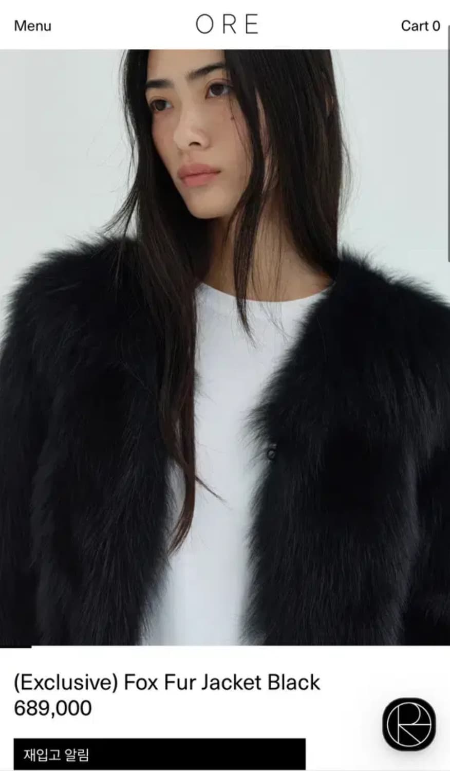 Ore Fox Fur Jacket Black 새상품 판매 상품이미지1