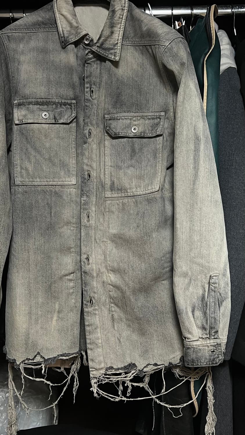 [M] 릭오웬스 다크쉐도우 아우터셔츠 미네랄 프린지드 상품이미지3