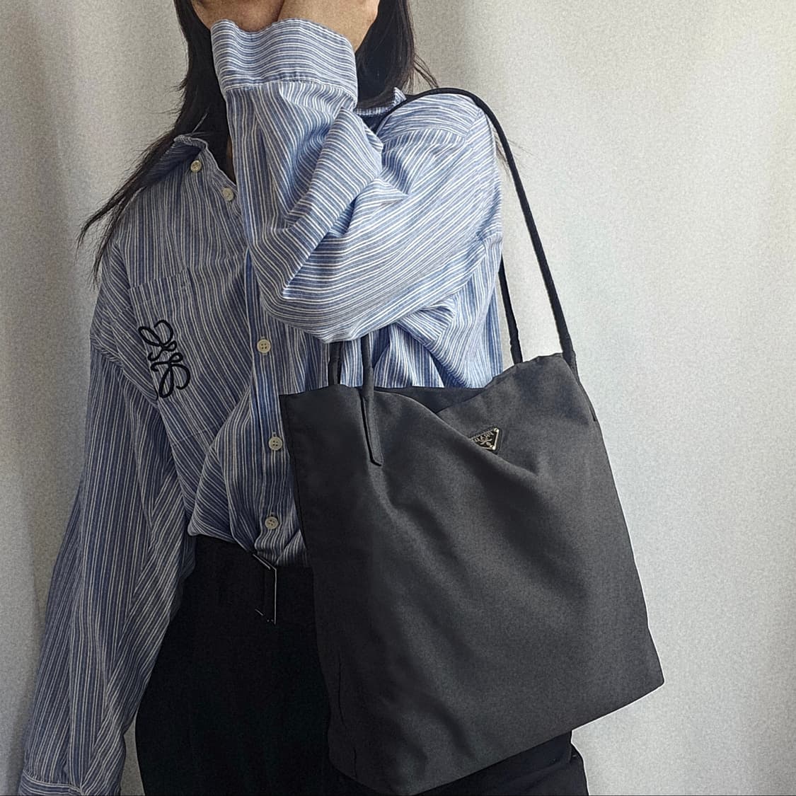 [정품 PRADA] 프라다 포코노 나일론 쇼퍼백 숄더백 상품이미지10