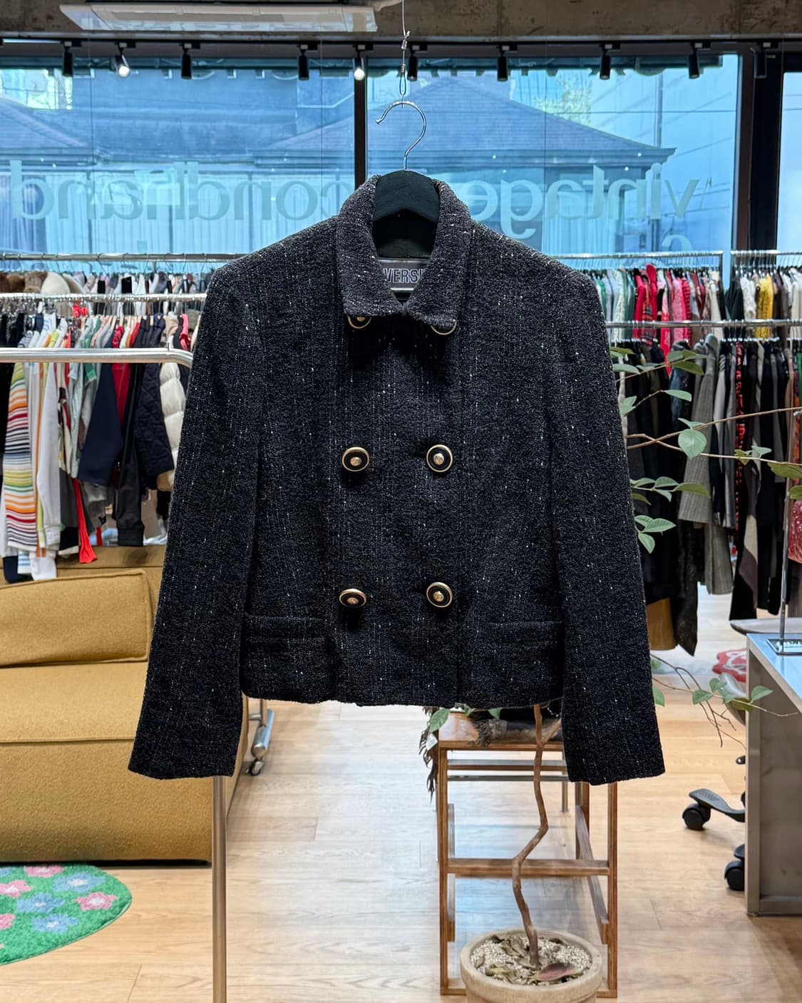 베르수스 블랙 더블 금장 트위드 자켓  상품이미지1