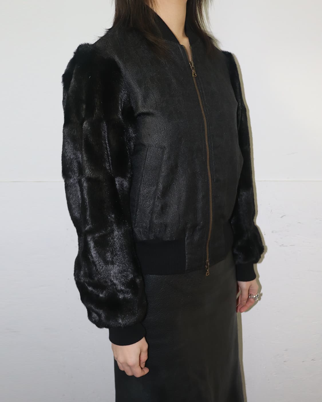 드리스 반 노튼 퍼 슬리브 블루종 상품이미지3