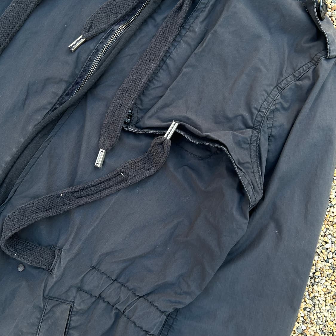 디젤(DIESEL) 블랙 후드 바람막이 자켓 상품이미지4