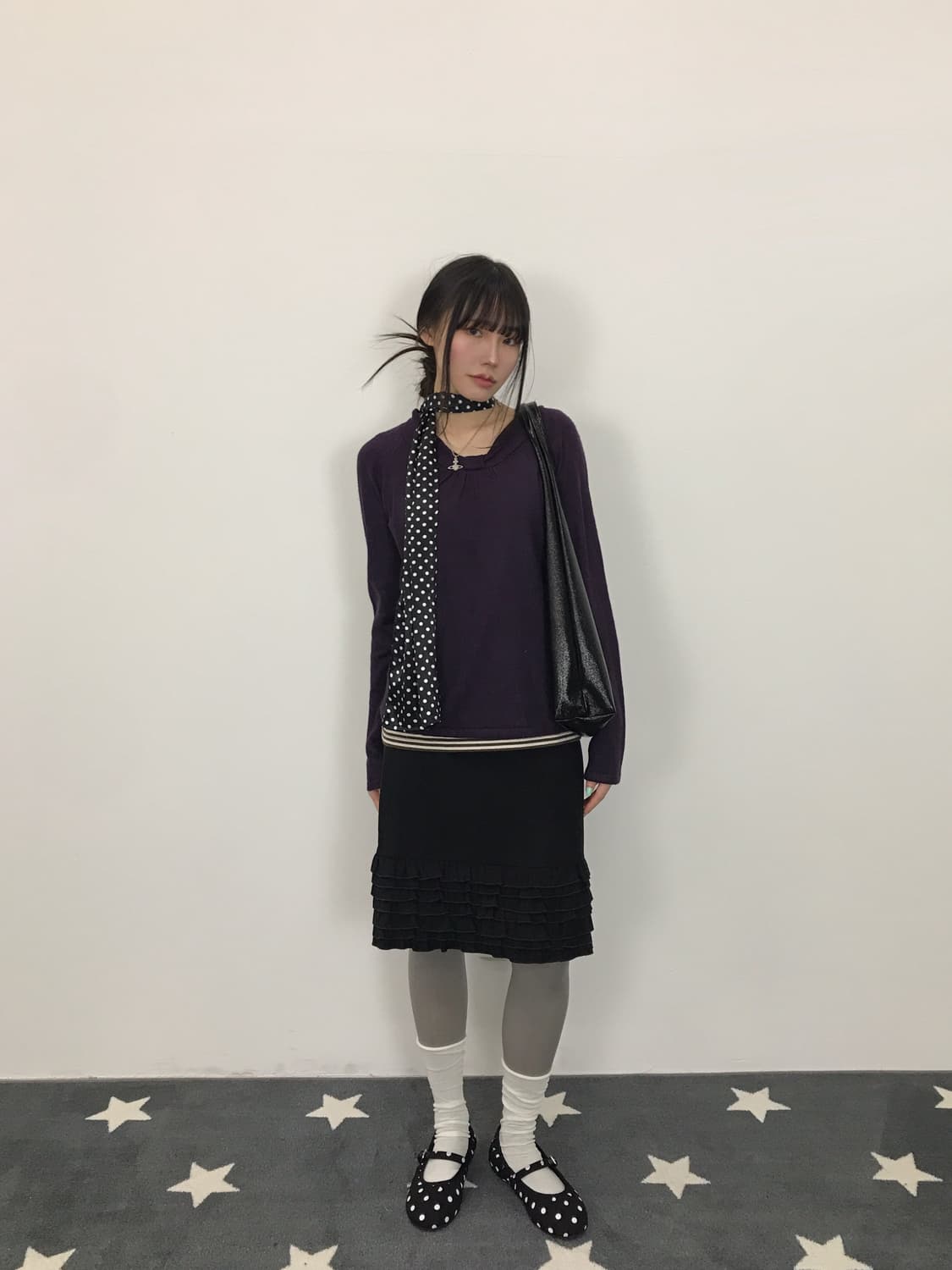 Jpn Elle Planete Purple Acrylic Knit 상품이미지1