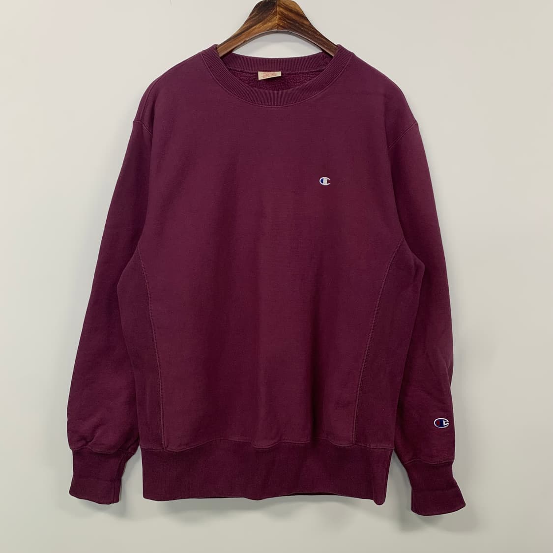 챔피온 리버스위브 버건디 맨투맨 상품이미지2