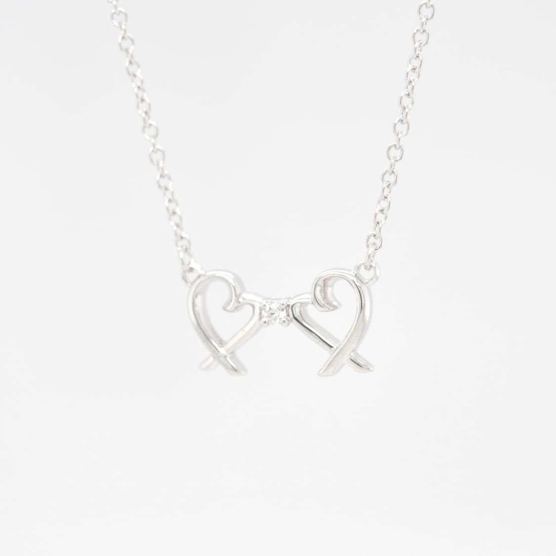 티파니 팔로마 피카소 더블러빙하트 1P 천연다이아몬드 실버 펜던트 목걸이 상품이미지2