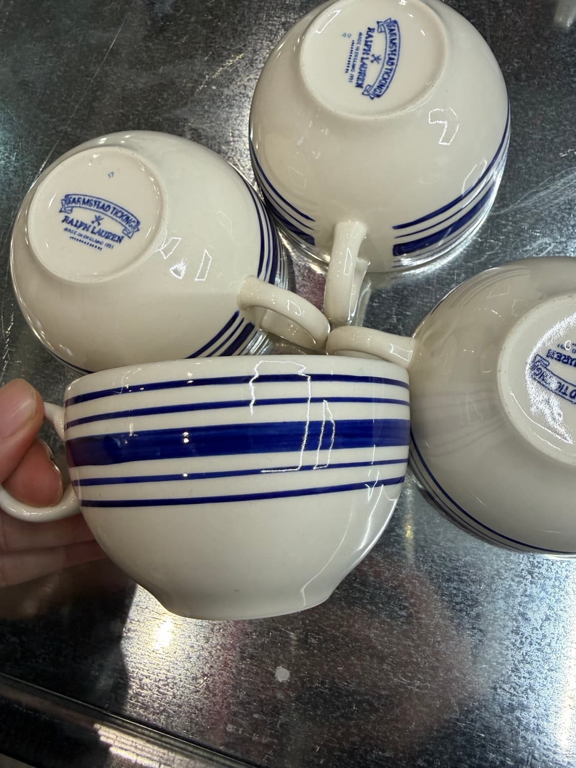 폴로 랄프로렌 영국제 스트라이프 머그컵 1991 상품이미지1