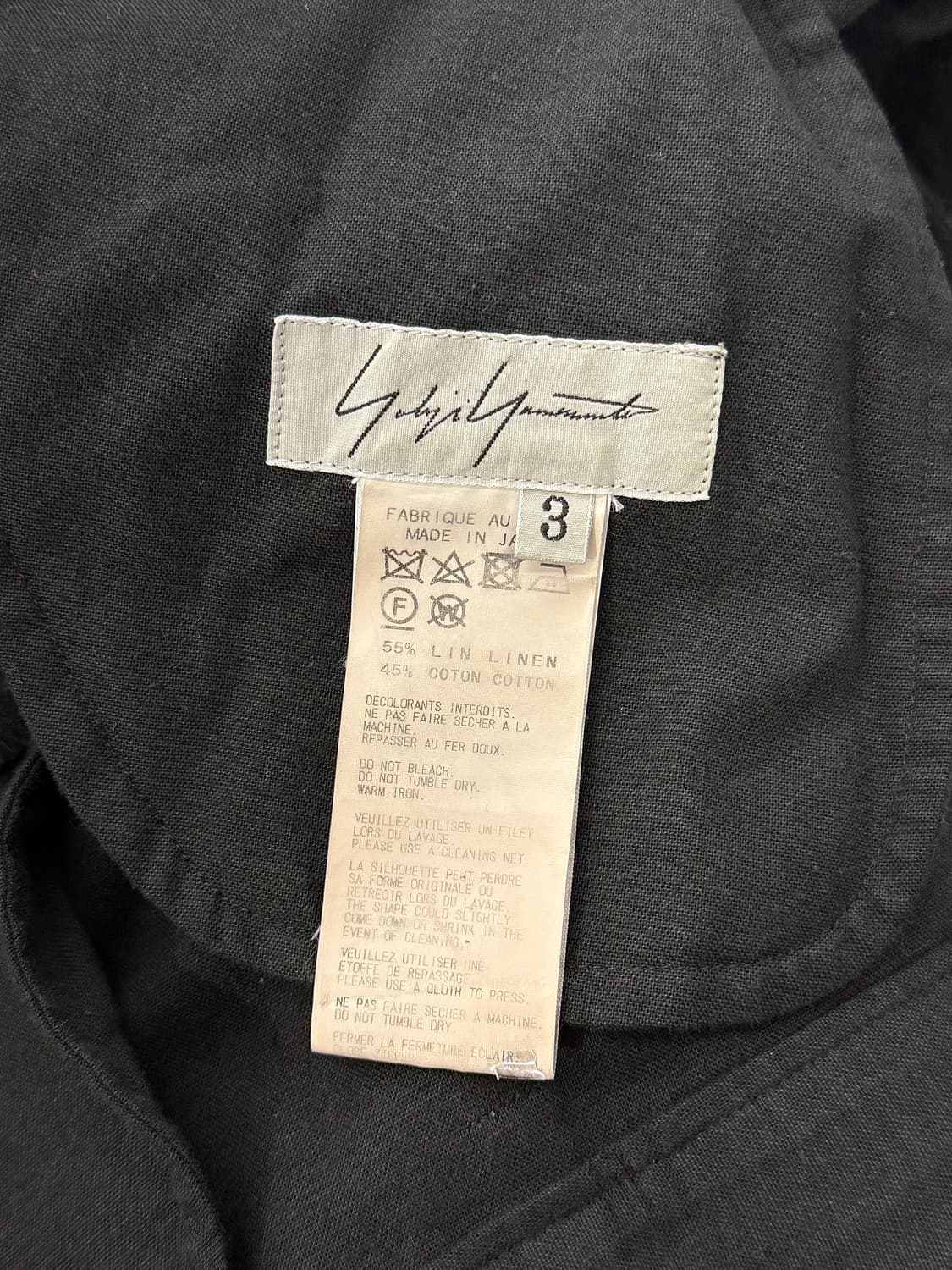 요지야마모토 블랙 하프 카치온 코튼 팬츠 상품이미지7