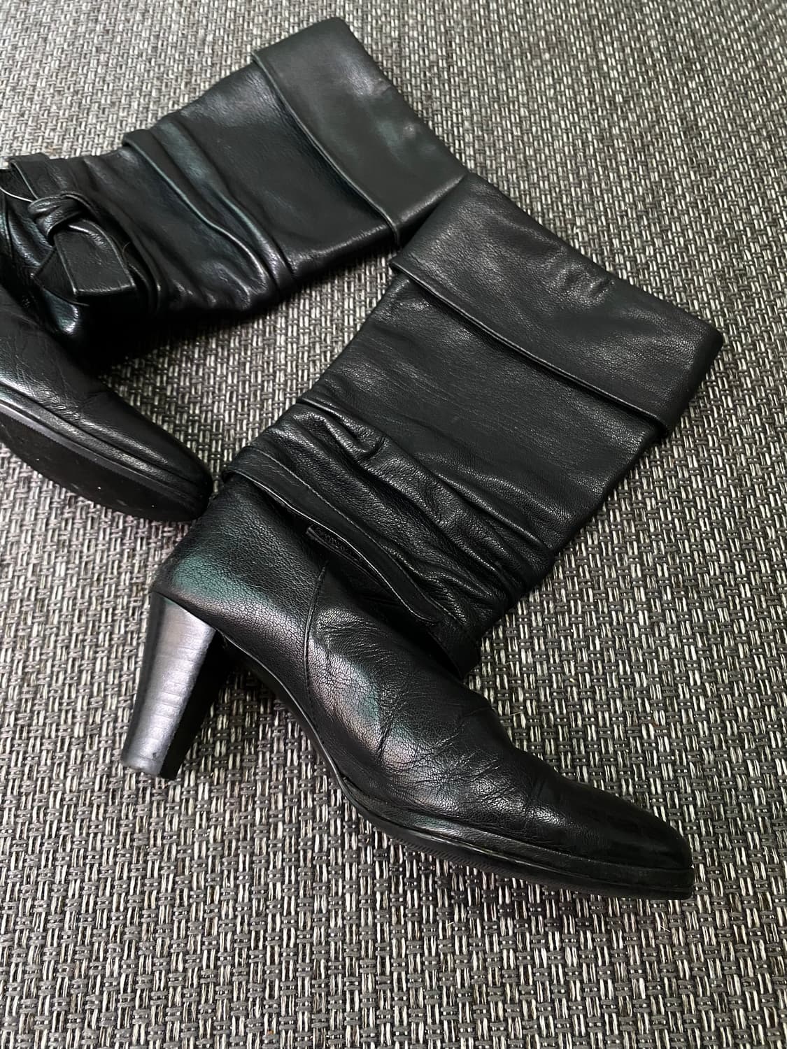 2000s Girl Ribbon Detail High Leather Bo 상품이미지4