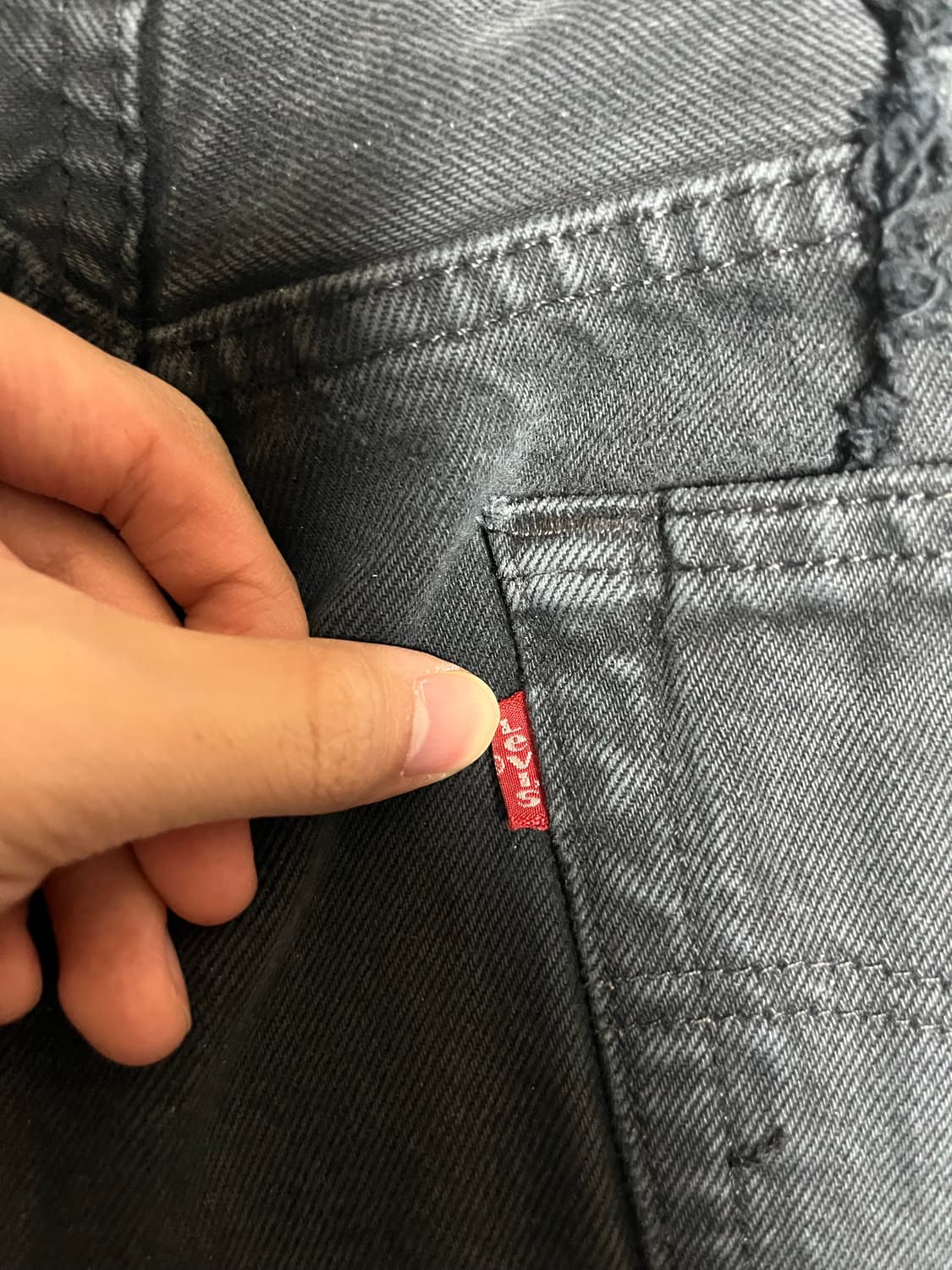 [M] 올드파크 크롭 배기진 블랙 데님 팬츠 상품이미지4