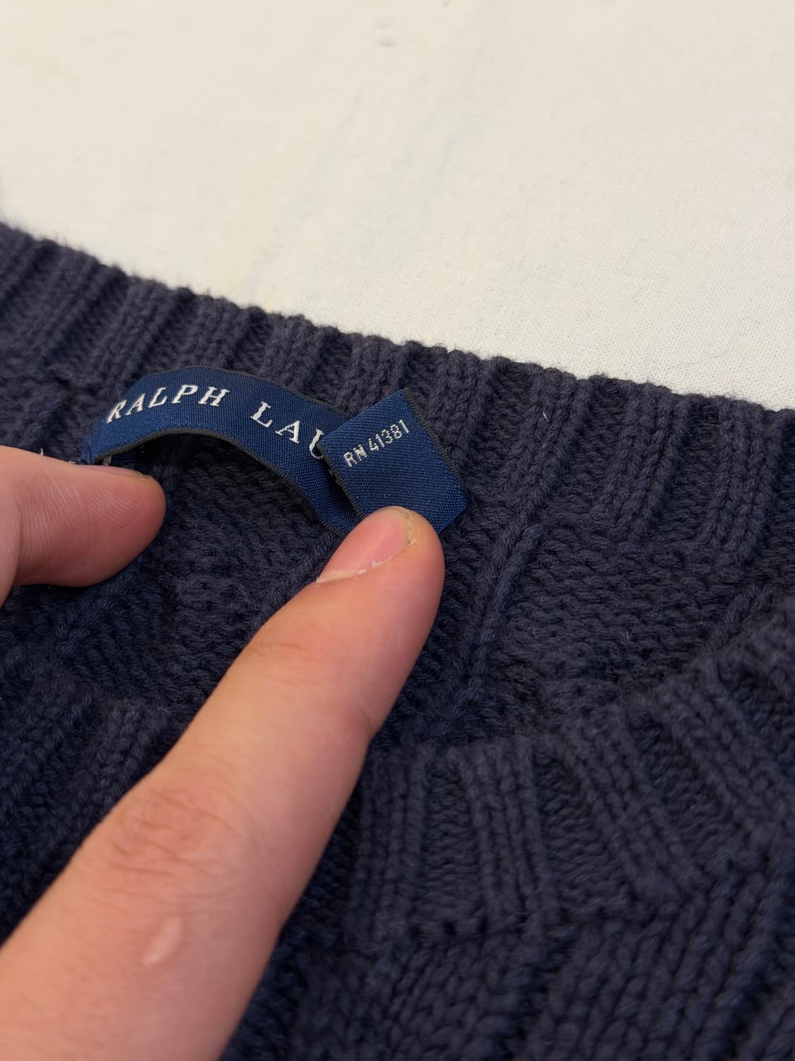 폴로 랄프로렌 꽈배기 케이블 니트 네이비 상품이미지4
