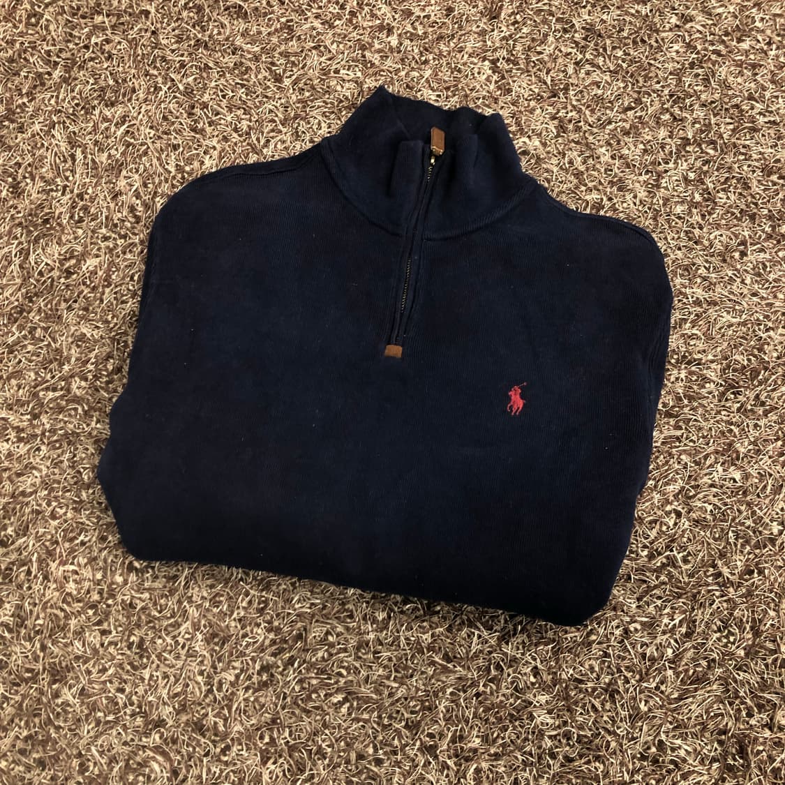폴로 랄프로렌 네이비 하프집업 코튼 니트 상품이미지1