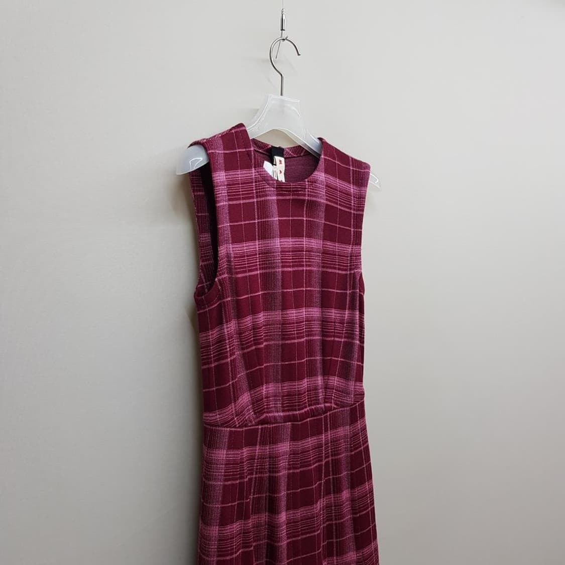 마르니 MARNI  체크 슬리브리스 플레어 원피스 38사이즈 상품이미지4