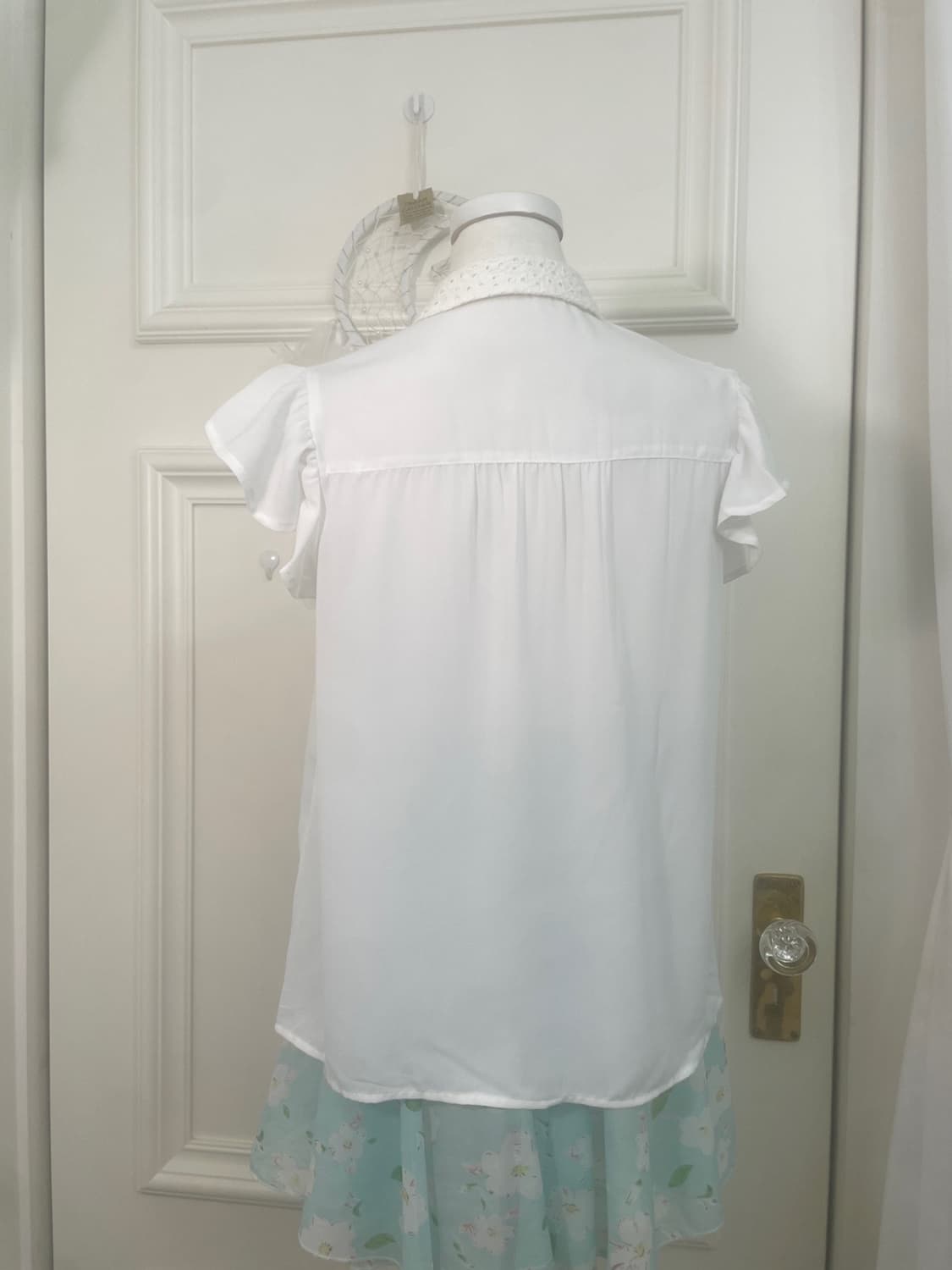 white flower crochet summer blouse(size- 상품이미지4