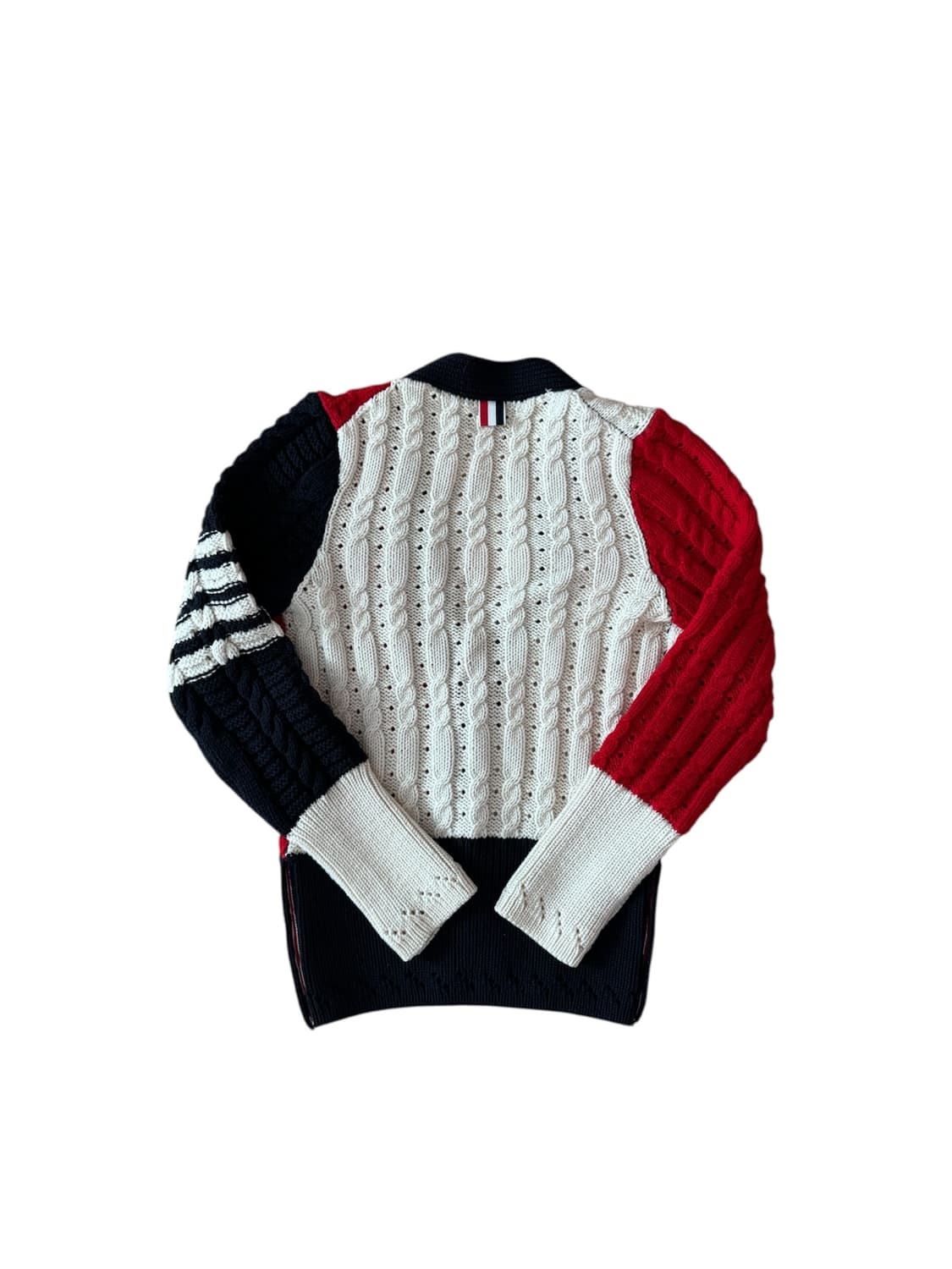 톰브라운 레드화이트 울가디건 36 상품이미지3