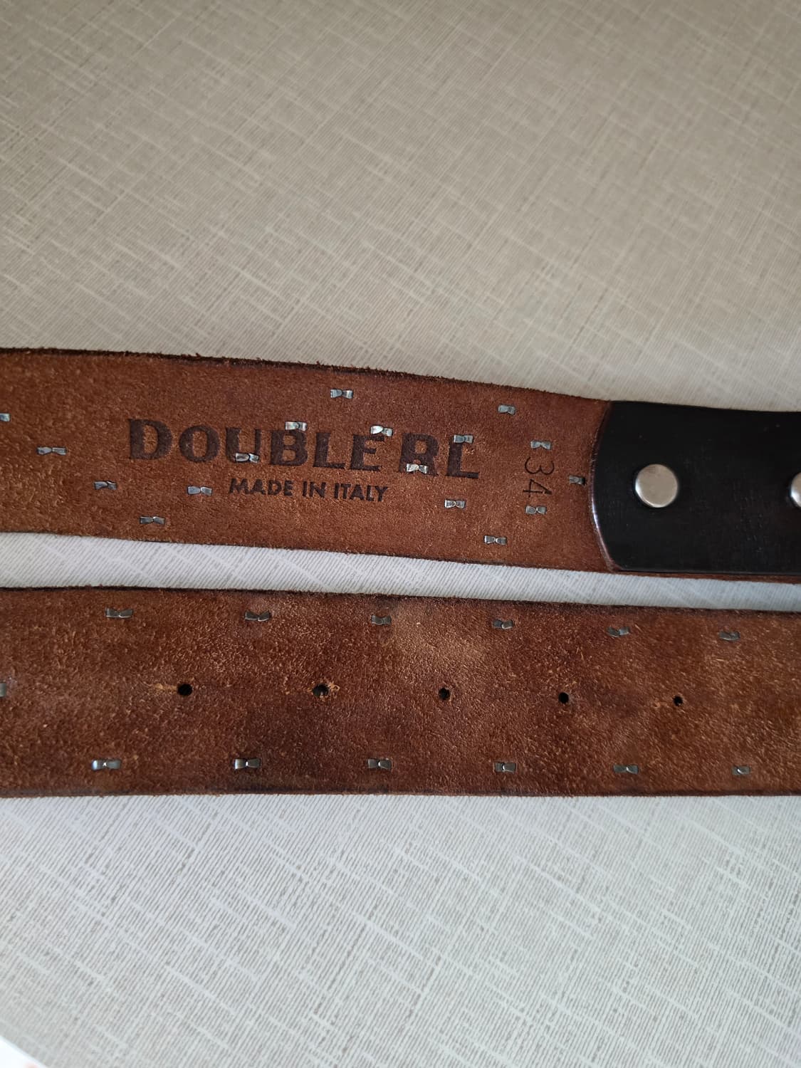 더블알엘 rrl 롱혼 스터디드 레더 벨트 34 상품이미지3