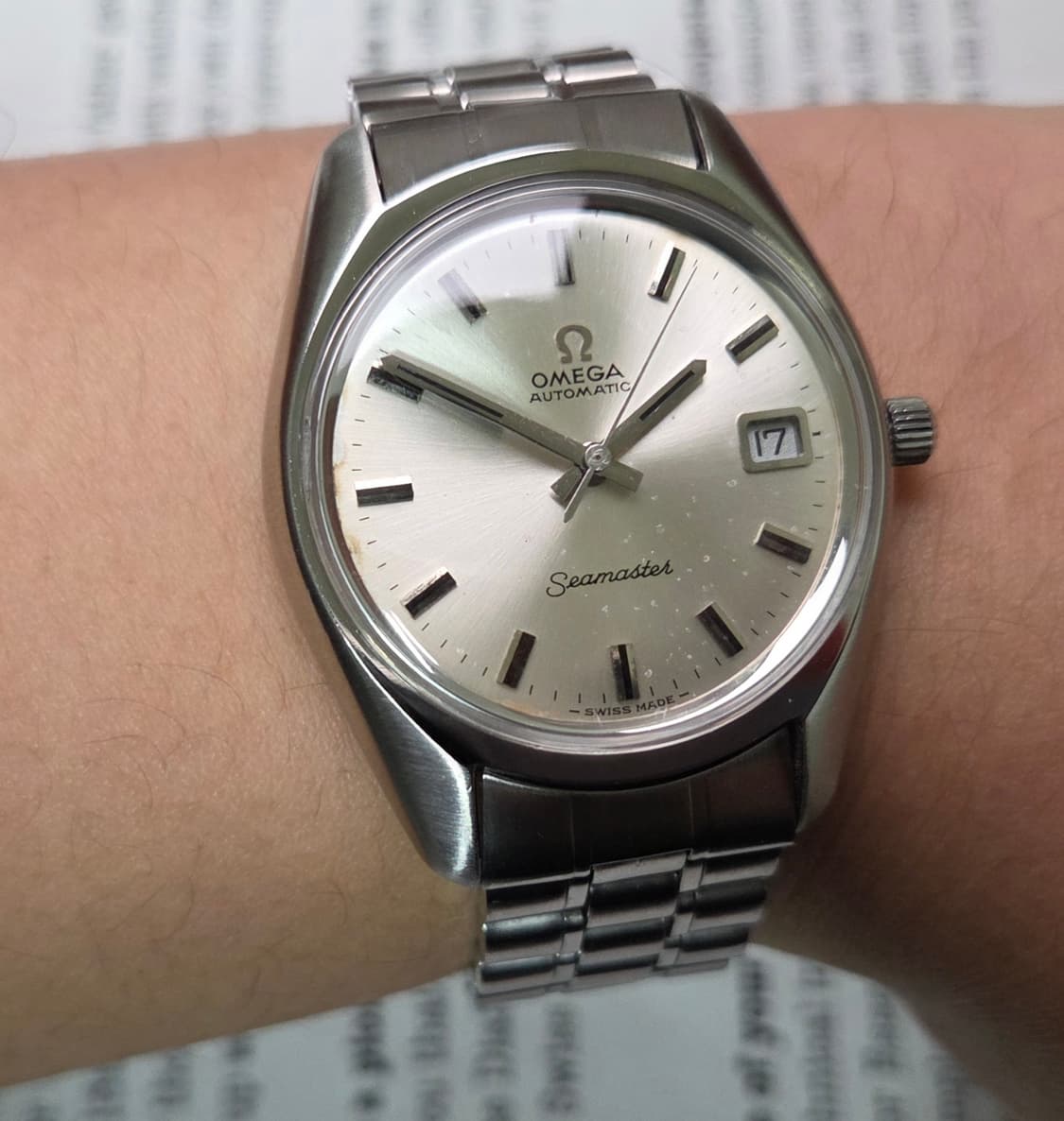 레어] 빈티지 오메가 씨마스터 실버 파티나 다이얼 브레이슬릿 ver. 상품이미지6
