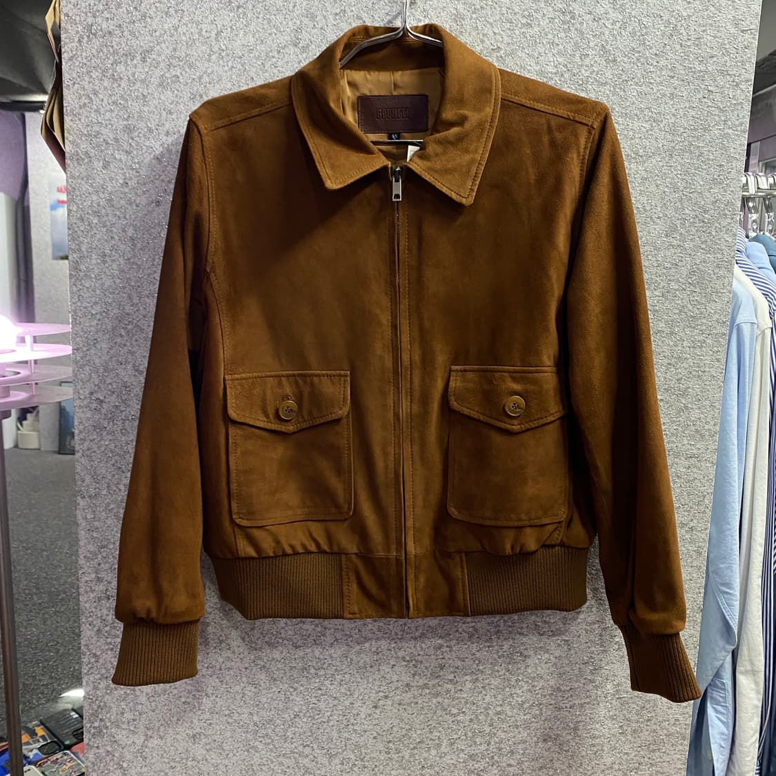 블루핏 포캣 염소 가죽 스웨이드 포켓 A-2 블루종 자켓 B3120  상품이미지2