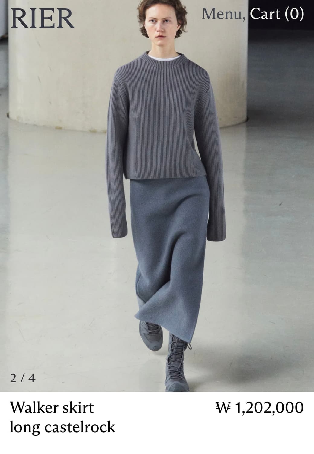 [S]리에르 24fw 워커 스커트/그레이 상품이미지6