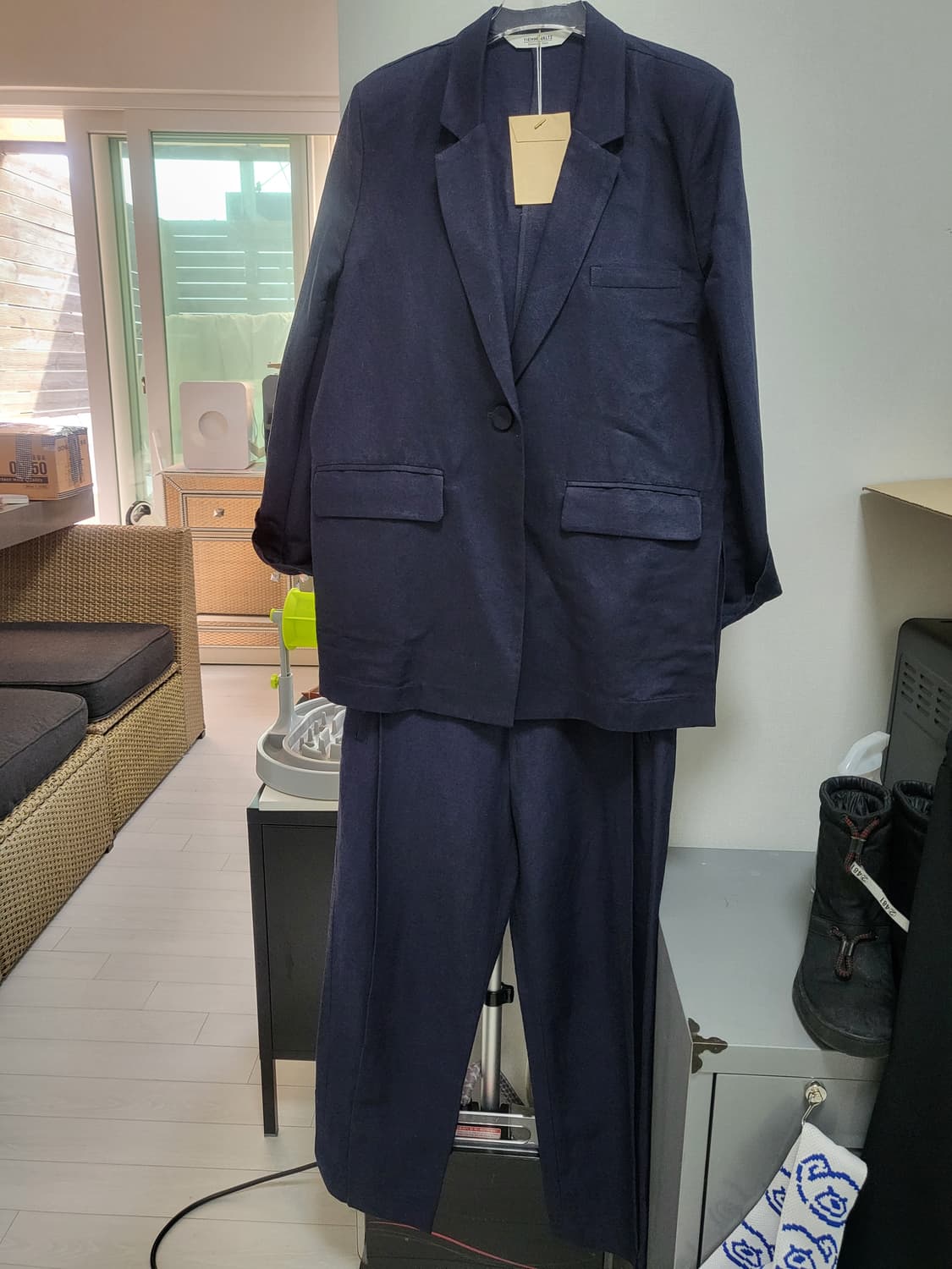 (새제품 수트세트50만원대->6만5천)고급여성 오버사이즈 린넨수트 F 상품이미지1