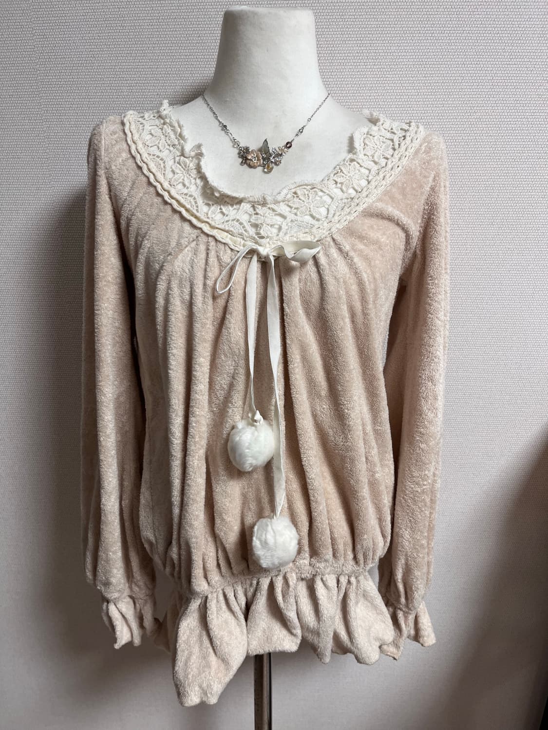 리즈리사 폼폼 라떼 대대장 젤라또 피케 코트 상품이미지1