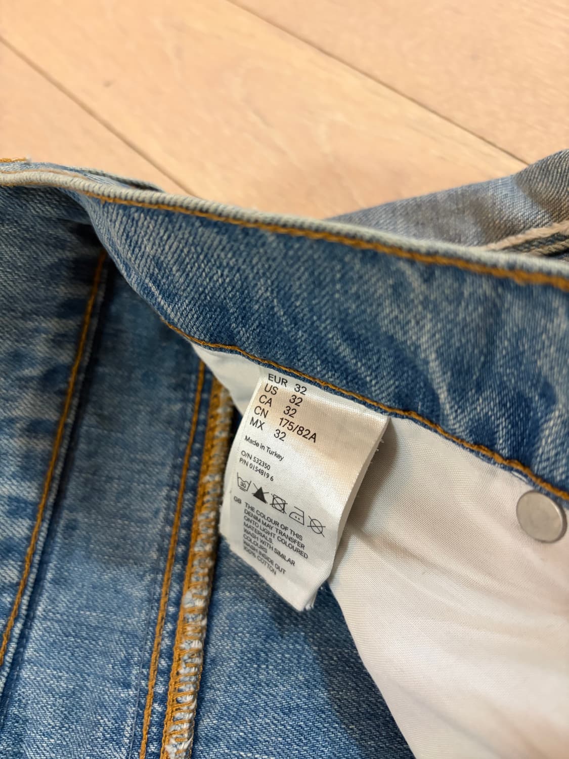 마르지엘라 x h&m 콜라보 리버스 데님 팬츠 32 상품이미지2