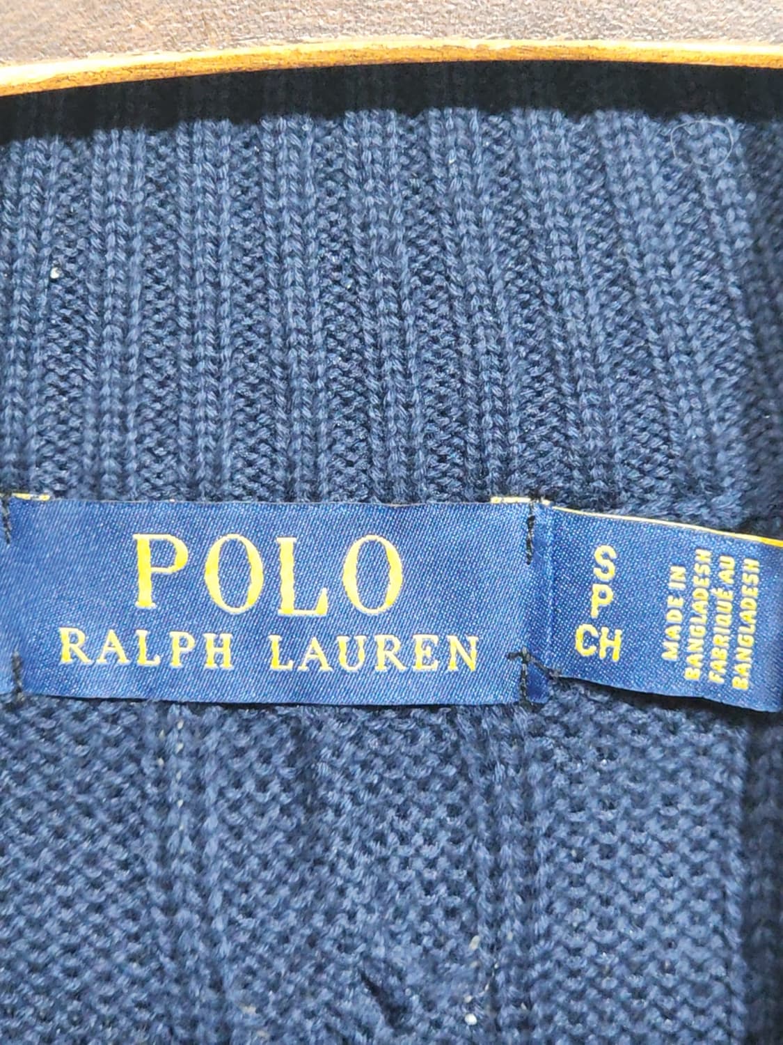 (S) 랄프로렌 폴로 꽈배기 니트 네이비 케이블 반집업 스웨터  상품이미지3