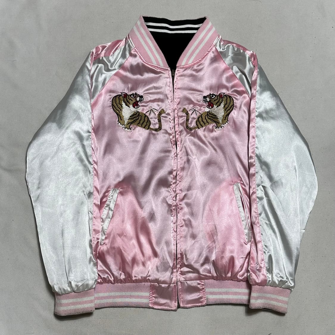 빈티지 독수리 호랑이 자수 리버시블 스카쟌 상품이미지4