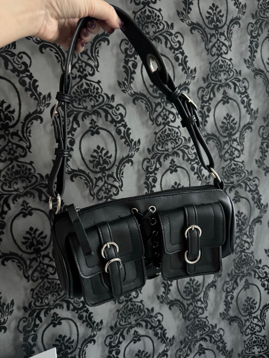 코르셋 버클 레더 숄더백 상품이미지6