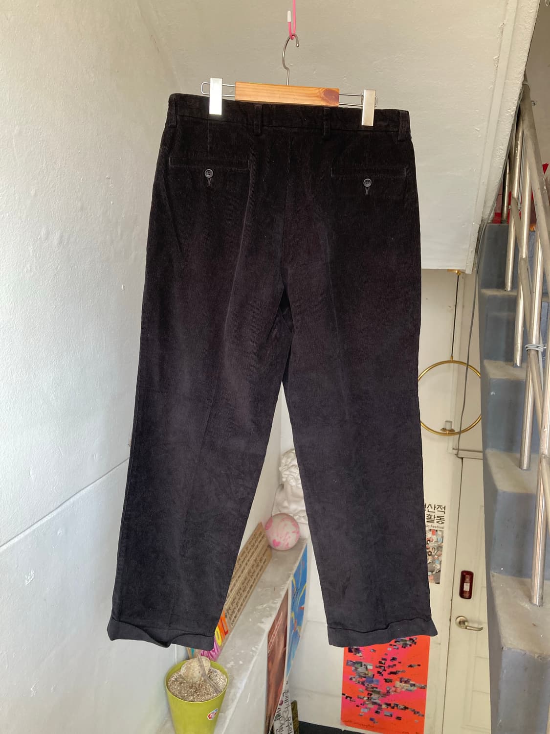 빈티지 베이직 블랙 골덴 팬츠 상품이미지5