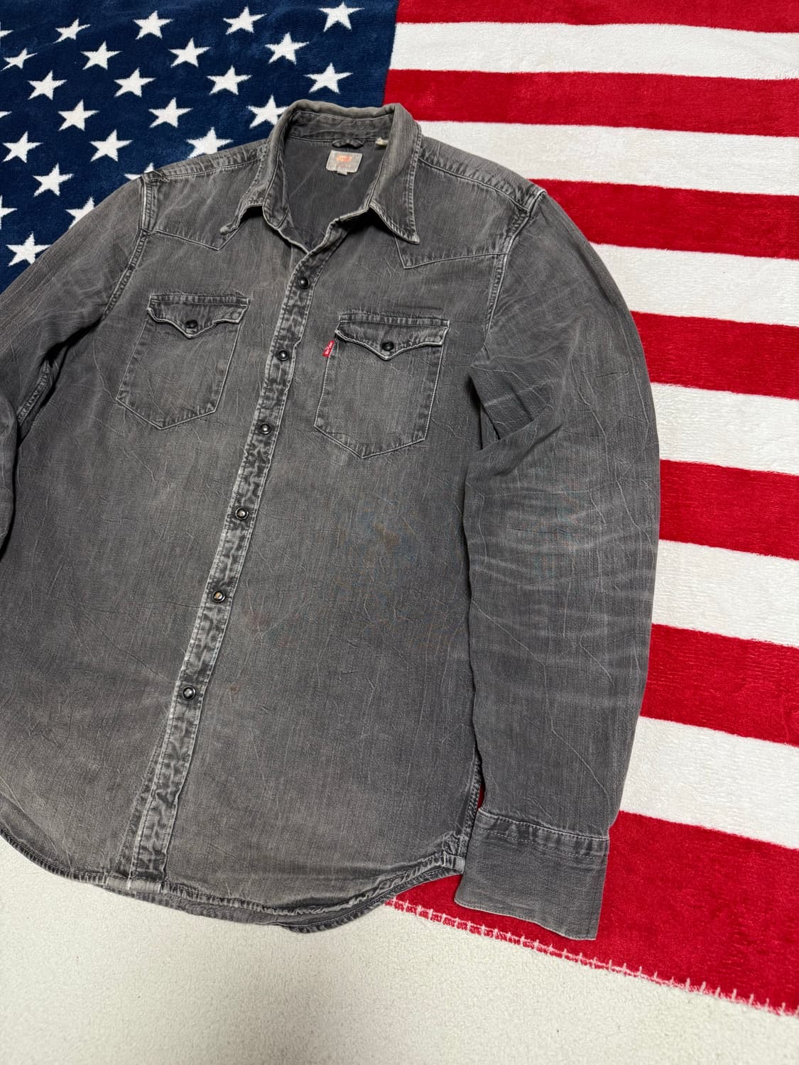 리바이스웨스턴셔츠 90’s리바이데님셔츠 빈티지웨스턴셔츠 흑청데님셔츠 상품이미지3