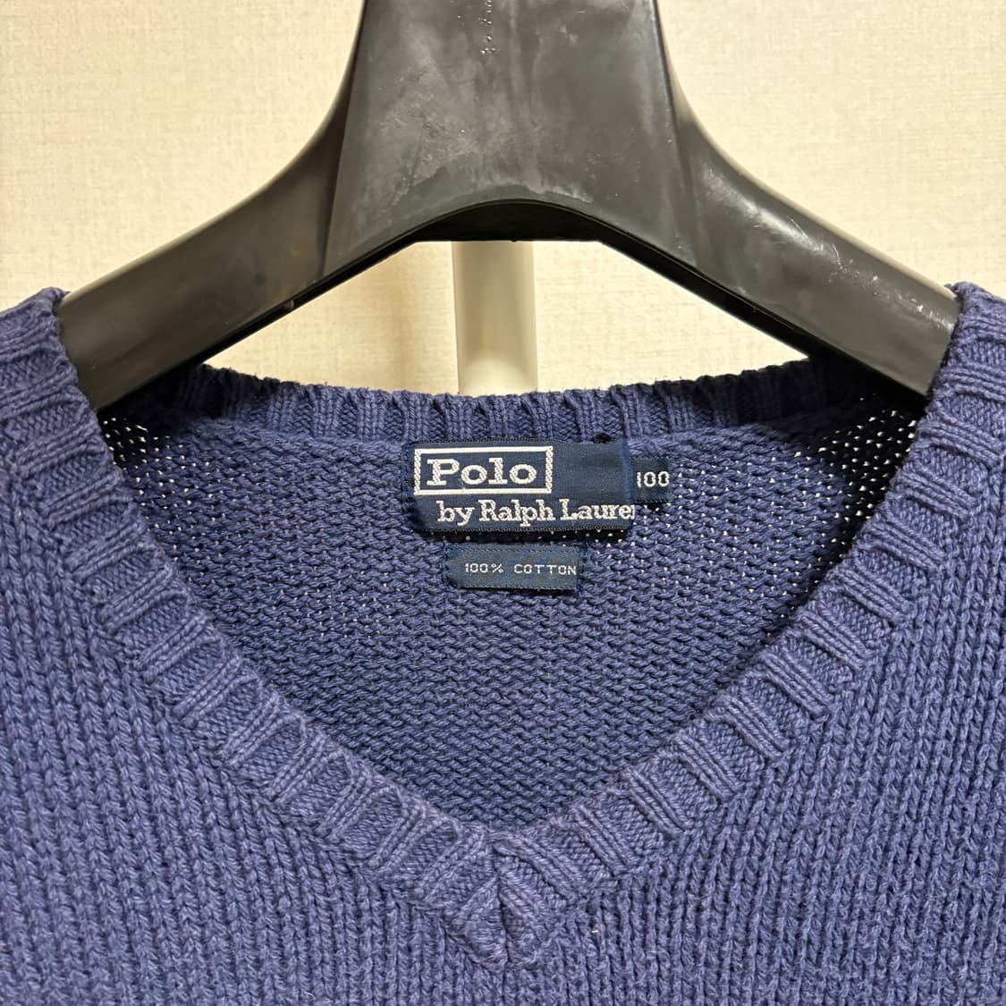 폴로 랄프로렌 V넥 코튼 니트 / 네이비, 100 상품이미지4