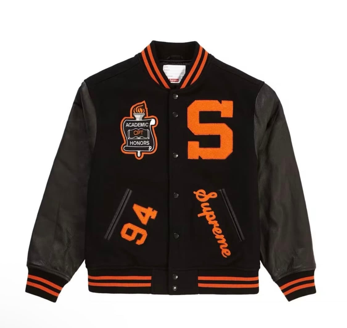 슈프림 슈프림팀 바시티자켓 블랙 M 상품이미지1