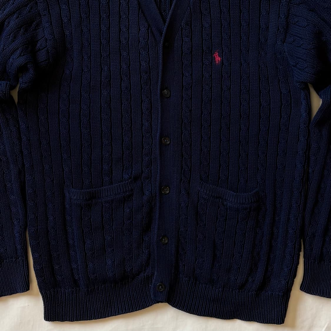 [M/44-55] 폴로 랄프로렌 네이비 꽈배기 니트 가디건 상품이미지4