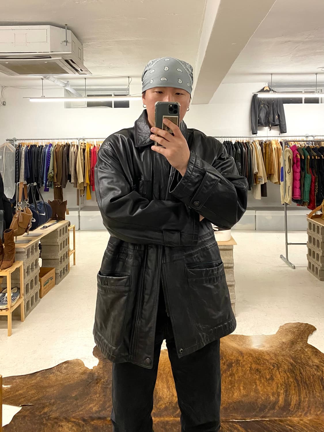 VTG leather coat 빈티지 레더 코트 상품이미지9